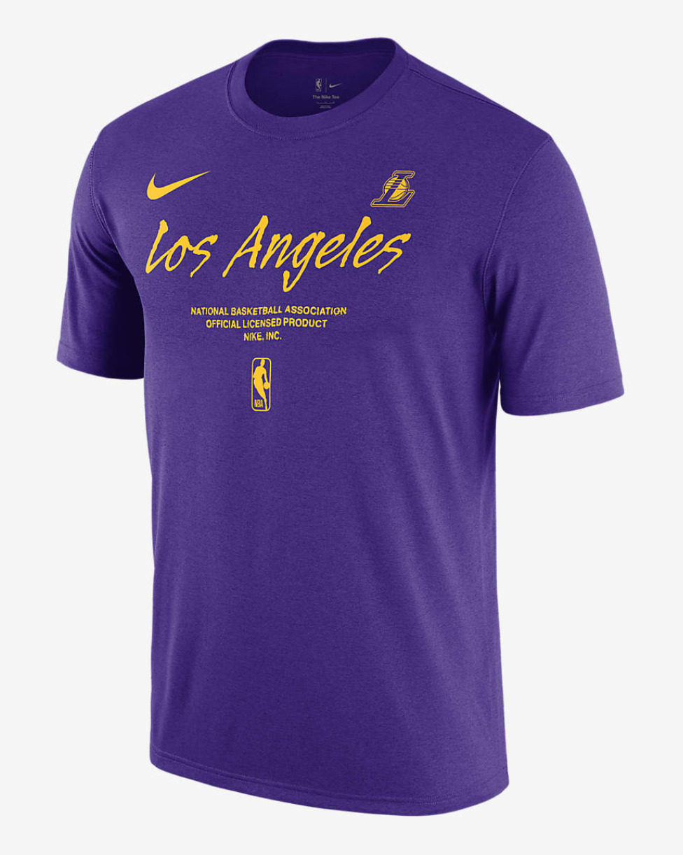 Men 2025 NBA Los Angeles Lakers Purple T shirts style 3